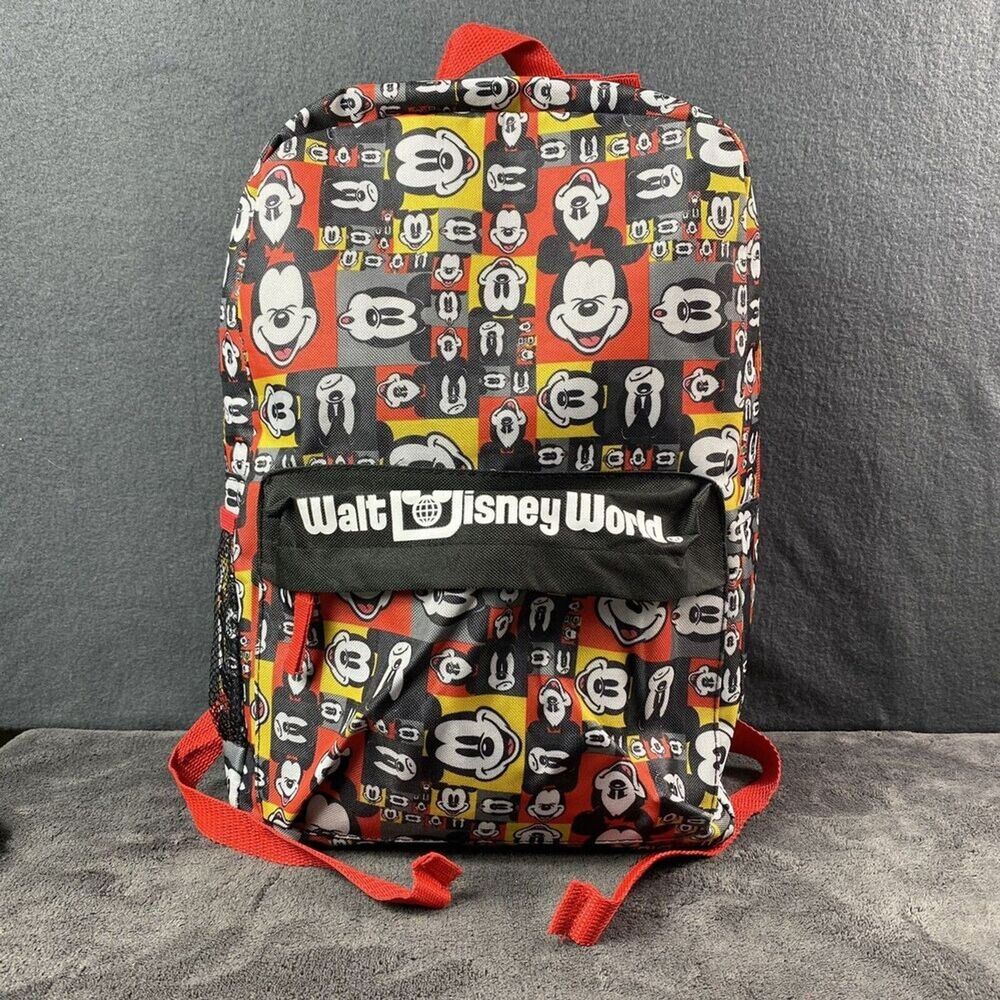 Mickey Mouse Backpack NWOT Colorful Logo School Bag Walt Disney World Parks